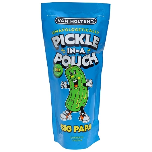 Van Holten's Dill Big Papa Pickle Whole Single Serve Pouch, 12 x 1 each Case - Alternate product angle or state