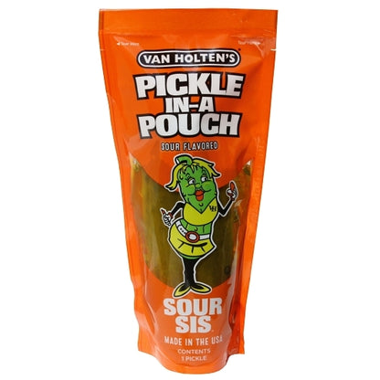 Van Holten's King Size Sour Sis Pickle Whole Single Serve Pouch, 12 x 1 each Case - Alternate product angle or state