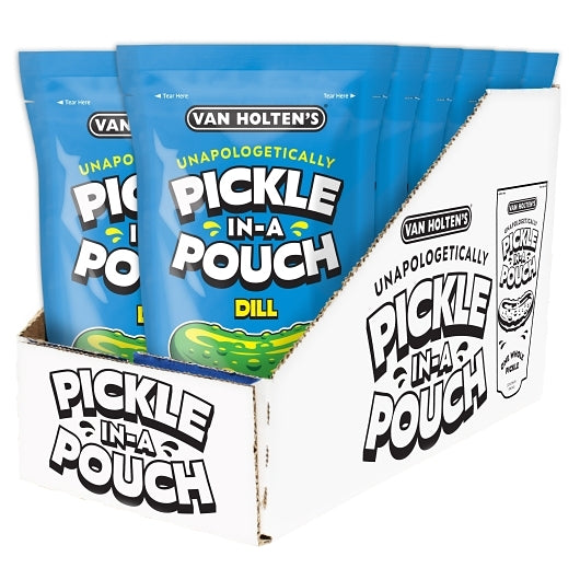 Van Holten's Dill Large Pickle Whole Single Serve Pouch, 12 x 1 each Case - GS1 open-case image
