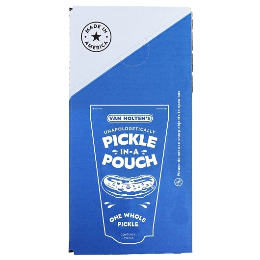 Van Holten's Dill Large Pickle Whole Single Serve Pouch, 12 x 1 each Case - GS1 closed shipping case image