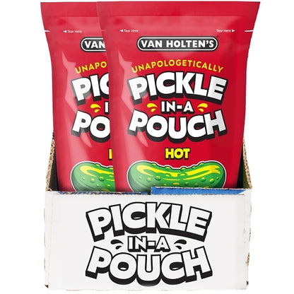 Van Holten's Large Hot And Spicy Pickle Whole Single Serve Pouches, 12 x 1 each Case - Condiments & Sauces
