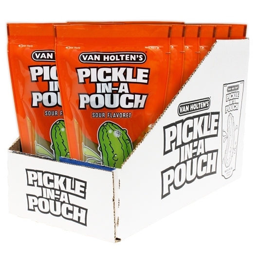 Van Holten's Large Sour Pickle Whole Single Serve Pouch, 12 x 1 each Case - GS1 open-case image