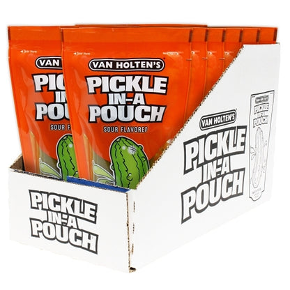 Van Holten's Large Sour Pickle Whole Single Serve Pouch, 12 x 1 each Case - GS1 open-case image