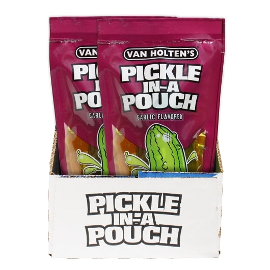 Van Holten's Jumbo Garlic Pickle Whole Single Serve Pouches, 12 x 1 each Case - Condiments & Sauces