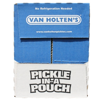 Van Holten's Jumbo Garlic Pickle Whole Single Serve Pouch, 12 x 1 each Case - GS1 closed shipping case image