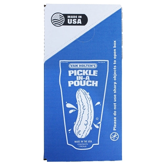 Van Holten's Jumbo Garlic Pickle Whole Single Serve Pouch, 12 x 1 each Case - GS1 closed shipping case image