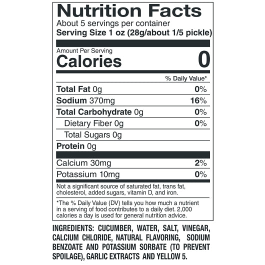 Van Holten's Jumbo Garlic Pickle Whole Single Serve Pouch, 12 x 1 each Case - Alternate product angle or state