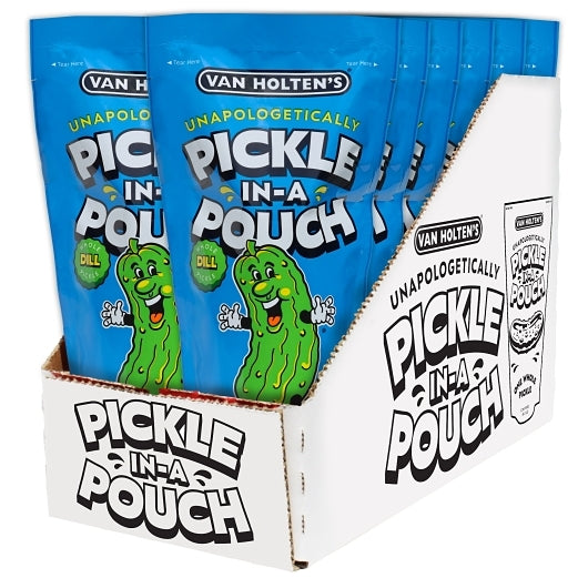 Van Holten's Dill Big Papa Pickle Whole Single Serve Pouch, 12 x 1 each Case - GS1 open-case image