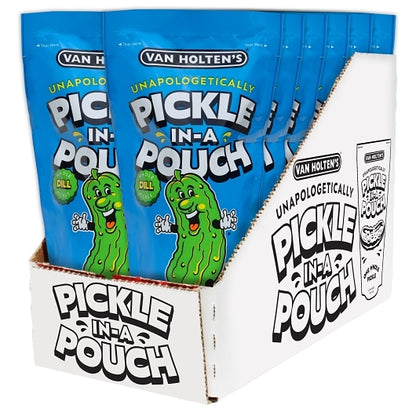 Van Holten's Dill Big Papa Pickle Whole Single Serve Pouch, 12 x 1 each Case - GS1 open-case image