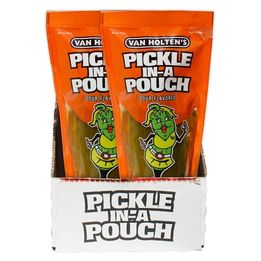 Van Holten's King Size Sour Sis Pickle Whole Single Serve Pouches, 12 x 1 each Case - Condiments & Sauces