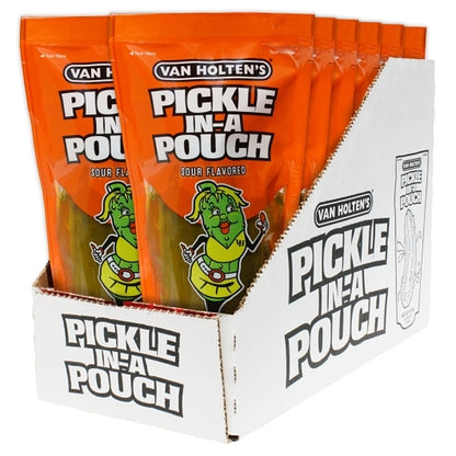Van Holten's King Size Sour Sis Pickle Whole Single Serve Pouch, 12 x 1 each Case - GS1 open-case image
