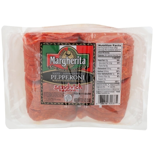 Armour Eckrich Solution Sandwich Style 3" Sliced Pepperoni, 8 x 2 lb Case - Frozen Meat & Seafood