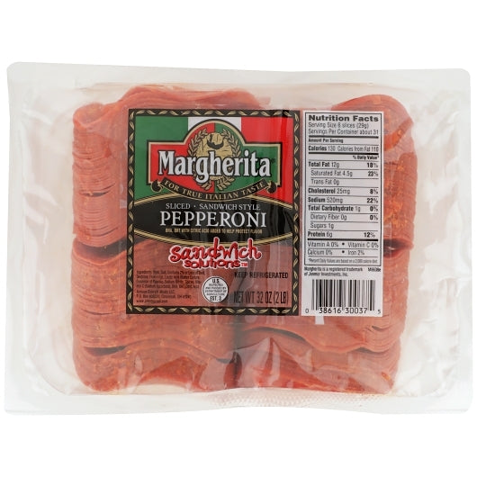 Armour Eckrich Solution Sandwich Style 3" Sliced Pepperoni, 8 x 2 lb Case - DOT product image 2