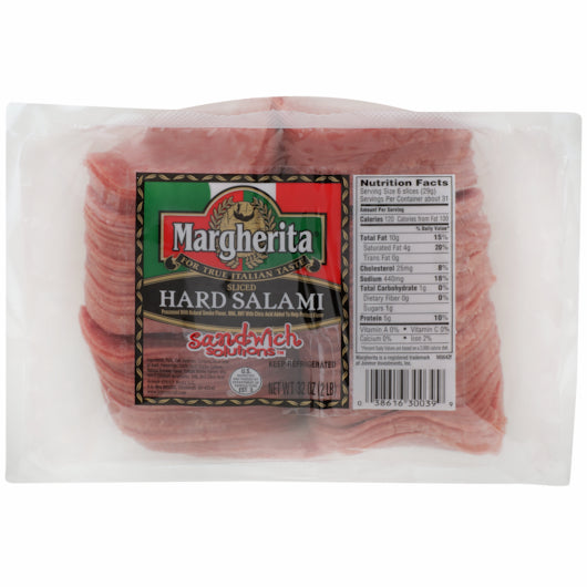 Margherita Salami Sliced Hard Sandwich Solution, 8 x 2 lb Case - DOT product image 2