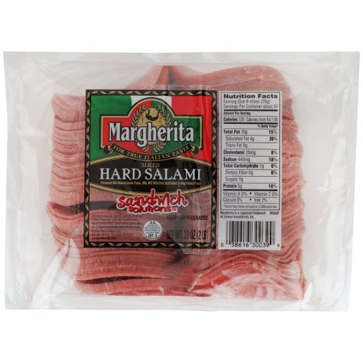 Margherita Salami Sliced Hard Sandwich Solution, 8 x 2 lb Case - Frozen Meat & Seafood