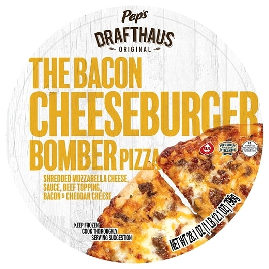 Pep's Drafthaus Original 12" Bacon Cheeseburger Bomber Pizza, 6 x 25.7 oz Case - Prepared Foods