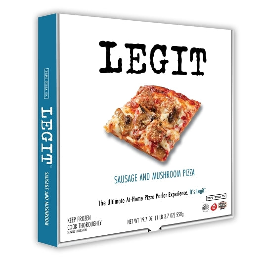 Pep's Legit 11" Sausage & Mushroom Pizza, 6 x 19.7 oz Case - Prepared Foods