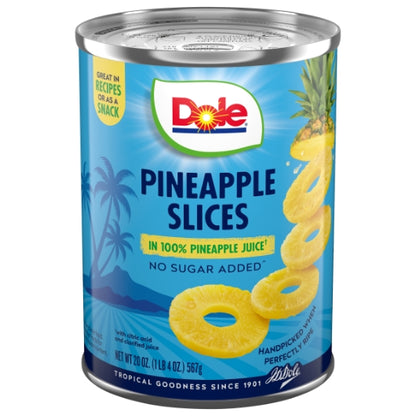 Dole Pineapple Sliced in Juice, 12 x 20 oz Case - Dried Fruit & Fruit Snacks