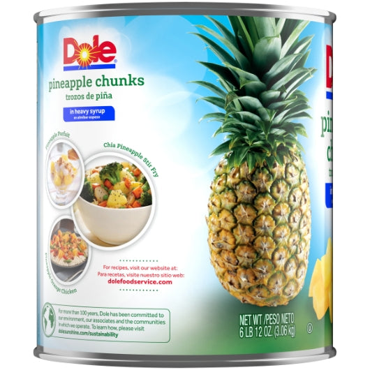 Dole Fancy Pineapple Chunks in Heavy Syrup, 6 x 106 oz Case - DOT product image 6