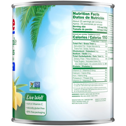 Dole Fancy Pineapple Chunks in Heavy Syrup, 6 x 106 oz Case - DOT product image 8