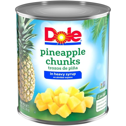 Dole Fancy Pineapple Chunks in Heavy Syrup, 6 x 106 oz Case - Dried Fruit & Fruit Snacks