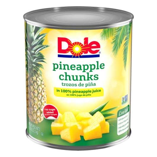 Dole Fancy Pineapple Chunks in Juice, 6 x 106 oz Case - Dried Fruit & Fruit Snacks