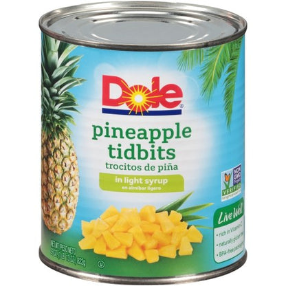 Dole Pizza Cut Pineapple Tidbits In Light Syrup, 12 x 29 oz Case - DOT product image 4