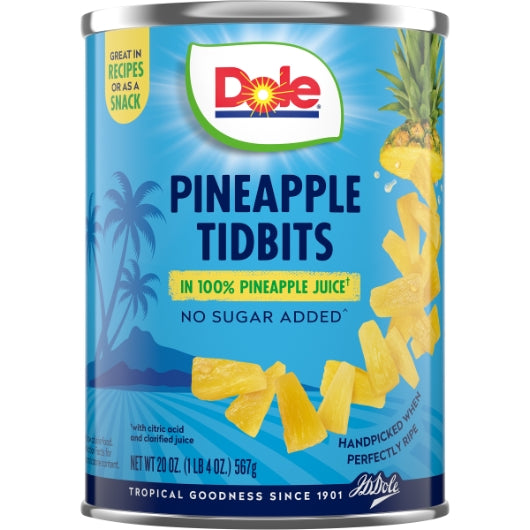 Dole Pineapple Tidbits In Juice, 12 x 20 oz Case - DOT product image 2