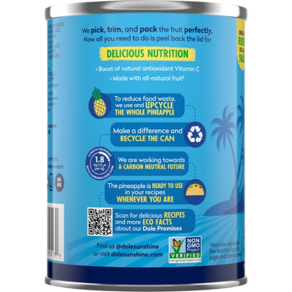 Dole Pineapple Tidbits In Juice, 12 x 20 oz Case - DOT product image 4