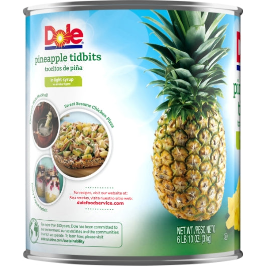 Dole Choice Pineapple Tidbits in Light Syrup, 6 x 106 oz Case - DOT product image 6