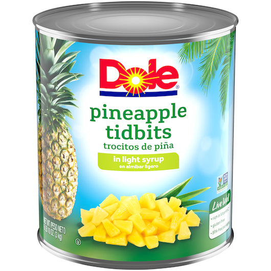 Dole Choice Pineapple Tidbits in Light Syrup, 6 x 106 oz Case - DOT product image 2