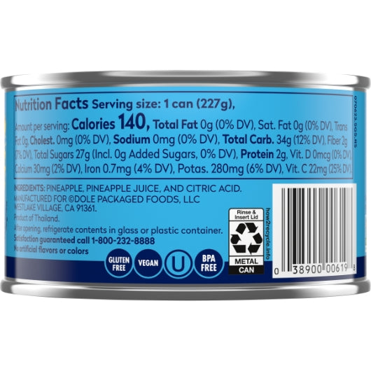 Dole Fancy Crushed Pineapple in Juice, 12 x 8 oz Case - DOT product image 6