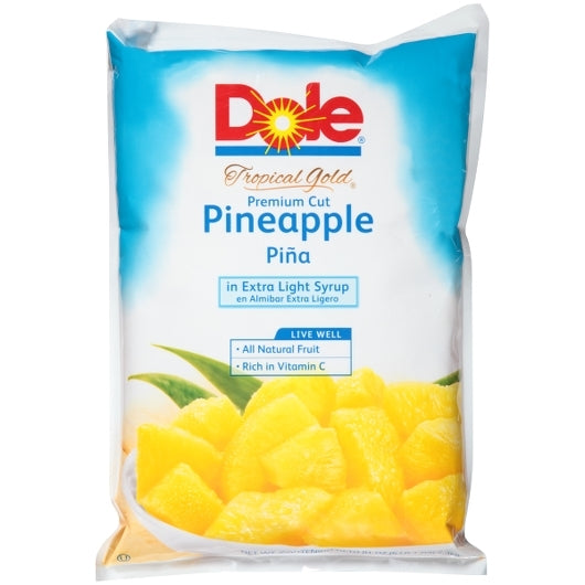 Dole Pineapple Chunks in Extra Light Syrup, 6 x 81 oz Case - Dried Fruit & Fruit Snacks