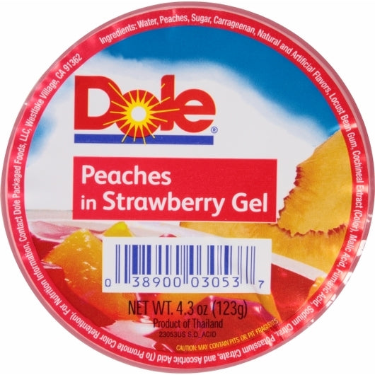 Peach In. Strawberry Peach In Strawberry Gel, 36 x 4.3 oz Case - Dried Fruit & Fruit Snacks