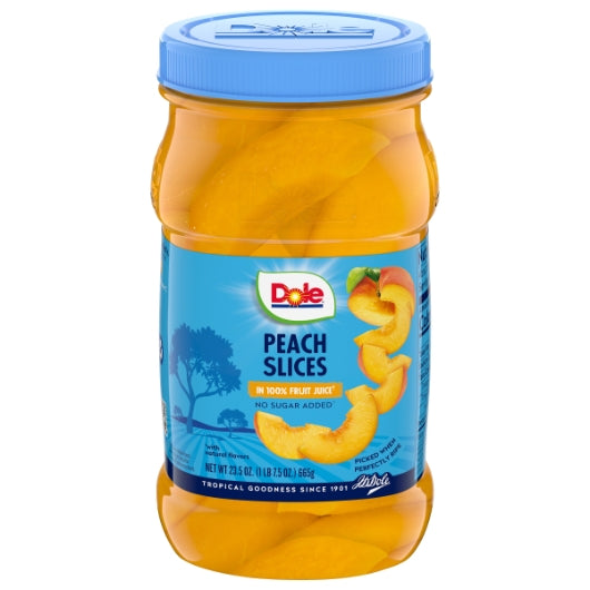 Dole Sliced Peaches In Juice, 8 x 23.5 oz Case - Dried Fruit & Fruit Snacks