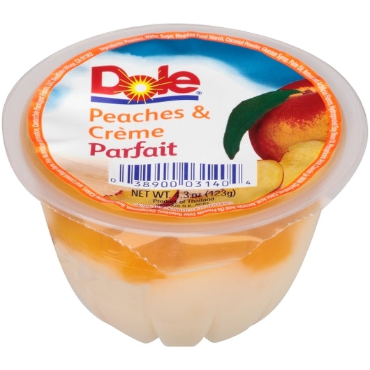 Dole Peaches & Crème Parfait, 36 x 4.3 oz Case - Cheese & Dairy