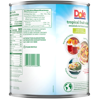 Dole Tropical Fruit Salad in Light Syrup, 6 x 102.133 oz Case - DOT product image 8