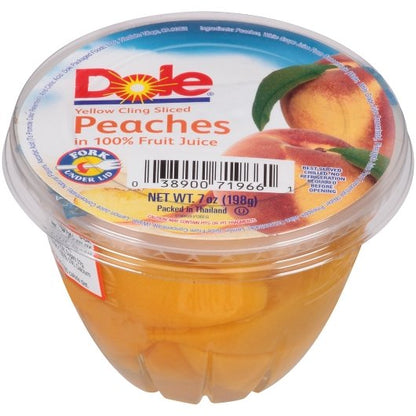 Dole Sliced Peaches in Juice, 12 x 7 oz Case - Dried Fruit & Fruit Snacks
