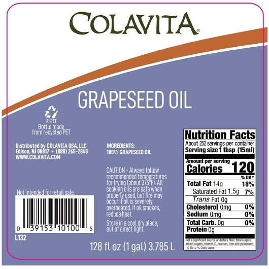 Colavita Grapeseed Oil Plastic Jug, 6 x 1 GA Case - DOT product image 8