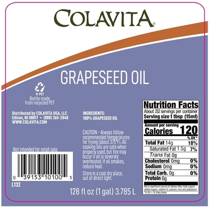 Colavita Grapeseed Oil Plastic Jug, 6 x 1 GA Case - DOT product image 8