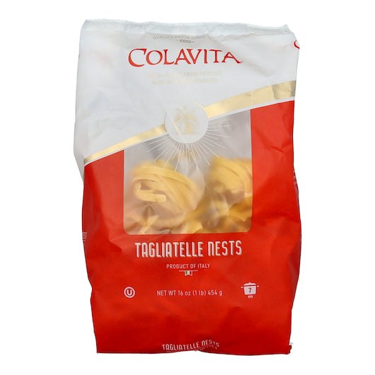 Colavita Tagliatelle Nest Pasta, 12 x 1 lb Case - Pantry Ingredients
