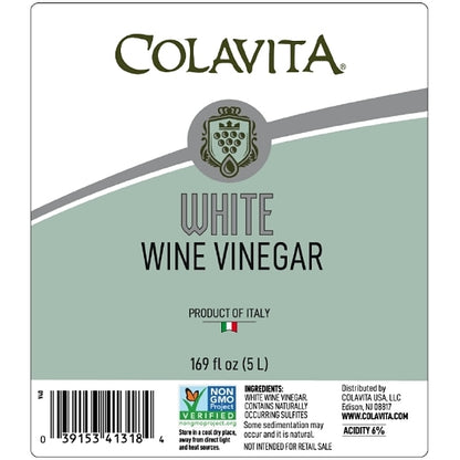 Colavita White Wine Vinegar Bulk, 2 x 169 fl oz Case - Full package flat/label artwork