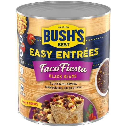 Bushs Taco Fiesta Black Bean, 6 x 108 oz Case - Beans & Legumes