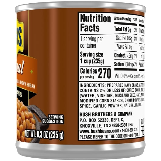 Bush's Best Pop Top Original Baked Beans, 12 x 8.3 oz Case - DOT product image 7