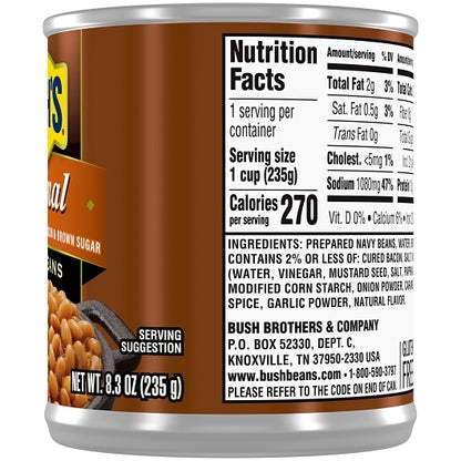 Bush's Best Pop Top Original Baked Beans, 12 x 8.3 oz Case - DOT product image 7