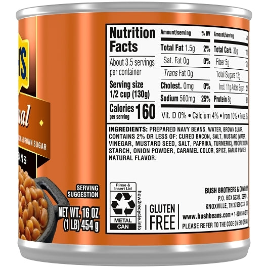 BUSH'S Beans Original Baked Beans, 12 x 16 oz Case - DOT product image 7