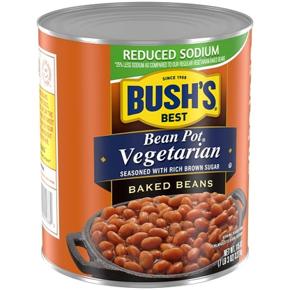 Bushs Best Bean Reduced Sodium Pot Vegetarian Baked Beans Beans, 6 x 115 oz Case - Alternate product angle or state