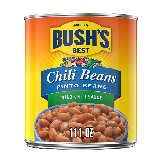 Bush's Best Pinto Chili Beans in Mild Sauce, 6 x 111 oz Case - Condiments & Sauces