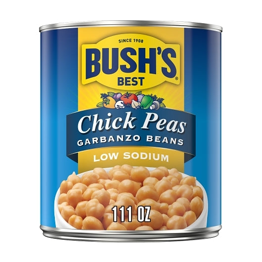 Bushs Best Low Sodium Garbanzo Beans, 6 x 111 oz Case - Beans & Legumes
