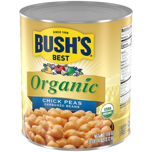 Bushs Best Organic 100% Garbanzo Beans, 6 x 110 oz Case - DOT product image 5